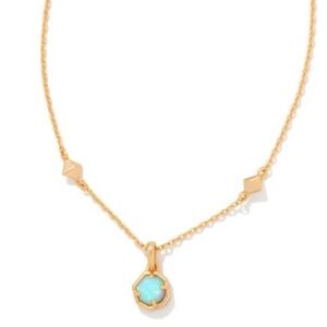 Kendra Scott Nola Gold Angel Blue Kyocera Opal short necklace, preloved